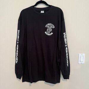 Son's of Anarchy New York Grim Reaper Graphic Long Sleeve Shirt Black Biker XL
